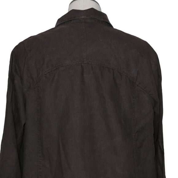 Charter Club Woman 2XL 100% Linen Brown Blazer Jacker Brown Long Sleeve EUC - Picture 4 of 12